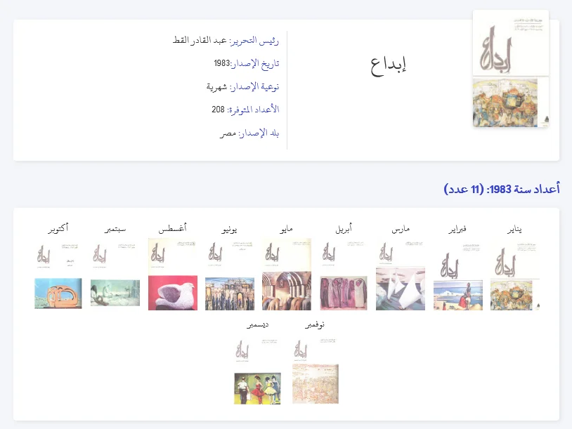 أعداد مجلة إبداع